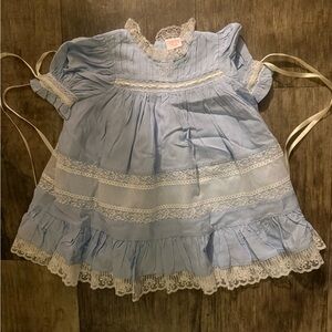 Heirloom Blue Lace Trim Kids Formal Dress
